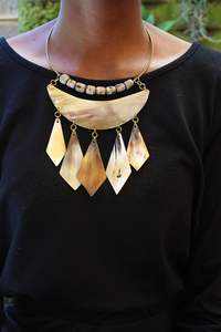 Collar de cuerno de búfalo, collar hecho a mano, collar de bisutería de moda. - Product Image 5