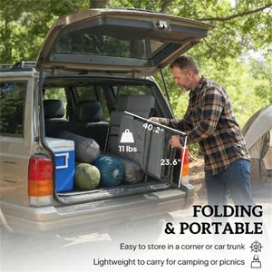 Set di Due Sedie Pieghevoli Grigio Chiaro per Terrazza, Comodo Arredo per Esterni e Campeggio - Product Image 3