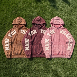 เสื้อฮู้ดซิปปักลายขนาดใหญ่ ผ้าฝ้าย 100% เฟรนช์เทอร์รี่ ปักลายแบบวอชด์ ยูนิเซ็กส์ - Product Image 6