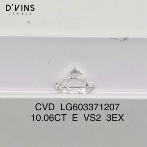 Diamant de laboratoire CVD D'vins Jewels E VS2 10.06CT, taille brillant rond, rempli, Surat, pour la fabrication de bijoux (vente en gros) - Product Image 2