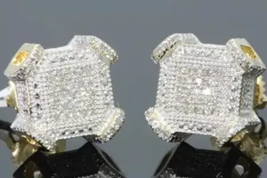 Boucles d'oreilles carrées en moissanite de qualité supérieure avec argent sterling 925, éclat exceptionnel pour les événements formels et les occasions de cadeaux - Product Image 3