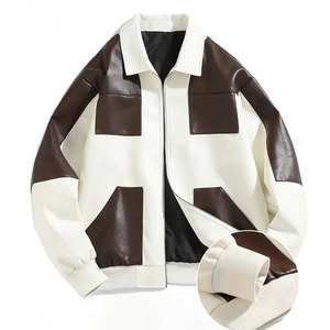 <b>Men</b> Classic <b>Leather</b> Bomber <b>Jacket</b> Durable Genuine <b>Leather</b> <b>Jacket</b> With Functional Pockets Ribbed Hem And Modern Casual Fit - Product Image 1