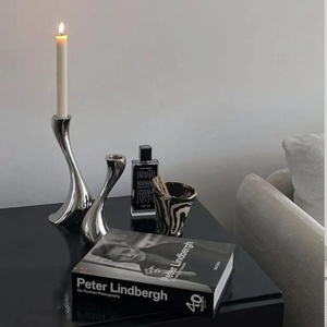 Portavelas de metal, portavelas de metal recortado, portavelas artístico para decoración del hogar - Product Image 1