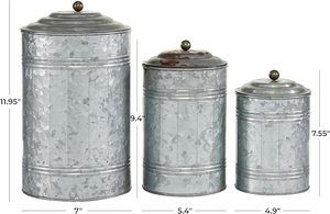 Pot de rangement de cuisine galvanisé le plus vendu avec couvercle hermétique pour l'organisation des aliments secs et une utilisation domestique moderne - Product Image 4