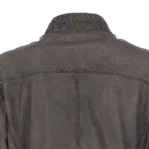 Chaqueta de Motocicleta para Mujer, de Cuero Genuino y Gamuza Vacuna, Transpirable, con Cuello Alto, Manga Larga, Cierre de Cremallera, Resistente al Viento, Color Marrón Sólido - Product Image 5