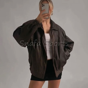 Chaqueta de Cuero Extra Grande de Moda Nueva a Precio de Mayoreo Personalizada para Mujer, Abrigo de Invierno con Cierre para Mujer - Product Image 4