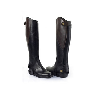 Leather <b>Riding</b> Boots Full Length With Side Buckle Closure - Product Image 1