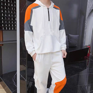Conjunto Deportivo Personalizado para Hombre con Bloques de Color, Sudadera con Capucha, Pantalones Joggers con Cierre Frontal, Transpirable, de Poliéster y Algodón, para Otoño - Product Image 6