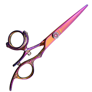Ciseaux de barbier professionnels à poignée pivotante, manche en plastique, lames en acier inoxydable allemand, pointe acérée, pour droitiers, pour salon de beauté - Product Image 3