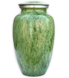 Urnes métalliques à texture marbre vert pour cendres, urnes commémoratives classiques en métal pour la présentation à domicile - Product Image 1