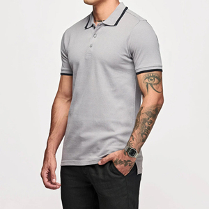 Camisa de Manga Corta para Hombre, Color Sólido, OEM, Logotipo Bordado Personalizado, Transpirable, Tejido de Punto, 100% Algodón, Diseño Gótico Personalizado - Product Image 4