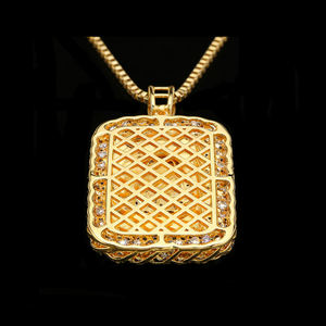 Colgante de Jesús estilo Hip Hop, chapado en oro de 14K, con circonitas cultivadas en laboratorio microincrustadas, tipo dog tag, unisex, amuleto cristiano - Product Image 2