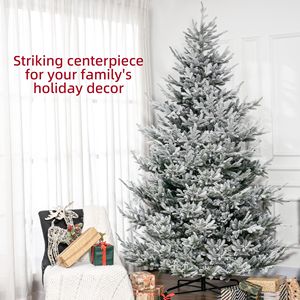 Albero di Natale Pre-Illuminato 210 cm, 1939 Punte, Apertura Automatica, Base in Acciaio Verde, Effetto Neve, Albero Pieghevole, Materiale PE PVC a Temperatura Calda - Product Image 4