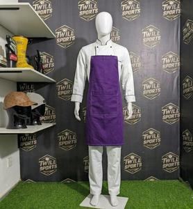 Delantal de Algodón Morado con Bolsillo para Uso en Restaurantes y Bares, Uniforme Unisex para Camareros, Tejido - Product Image 3