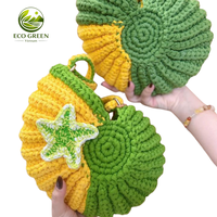 Bolso de Ganchillo con Diseño de Conchas Marinas para el Verano, Bolso de Playa Hecho a Mano, Bolso de Hombro Tejido Costero, Ecológico, para Mujer, con Logotipo Personalizado, Venta al Por Mayor