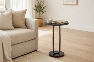 Mesa de Centro ANIS and SONS Hecha a Mano con Detalles de Aluminio Ecológico, Acabado Negro Mate, para Sala de Estar, Dormitorio, Oficina, Muebles para el Hogar - Product Image 5