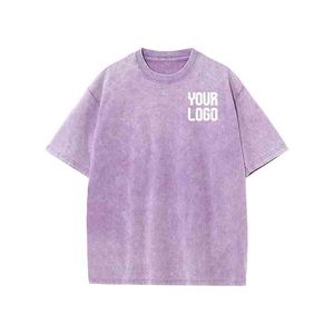 เสื้อยืดโอเวอร์ไซส์ทรงบ็อกซี่สไตล์วินเทจฟอกสีแบบแอซิดวอช รับผลิตเสื้อผ้าสตรีทแวร์ตามสั่ง (OEM) - Product Image 1