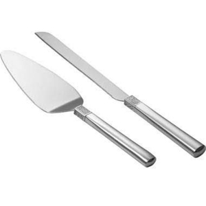 Couteau à gâteau et outils de service en acier inoxydable de qualité supérieure avec manche à motif martelé pour couper et servir les gâteaux lors d'événements spéciaux - Product Image 6