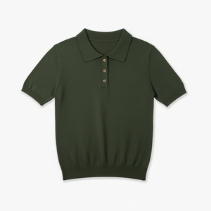 Camiseta Polo de Punto Acrílico 100% Antiarrugas para Adultos, Tejido de Punto de Color Sólido, Casual, ODM y OEM, Hecho en Vietnam - Product Image 1