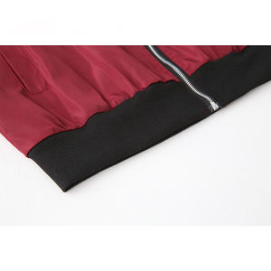 Blouson bomber zippé coupe-vent pour femme, style moderne uni, avec col et poignets en maille côtelée, veste décontractée - Product Image 5