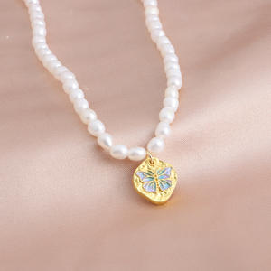 สร้อยคอลูกปัดไข่มุกน้ำจืดธรรมชาติหรูหราสไตล์ฝรั่งเศสให้ความรู้สึกหรูหราระดับไฮเอนด์อารมณ์อเนกประสงค์ที่เรียบง่าย - Product Image 3