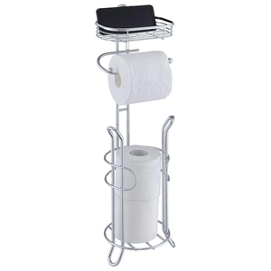Portarrollos de Papel Higiénico Vertical Moderno, Hecho a Mano, Acabado Satinado, Organizador de Baño de Metal y Dispensador de Rollo de Repuesto - Product Image 2