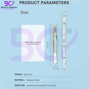 Pince à épiler en acier inoxydable finition or, pointe inclinée, réutilisable, haute précision, outil de précision pour l'épilation des sourcils - Product Image 6