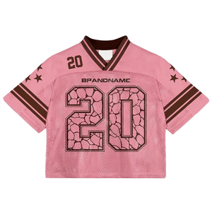 Camiseta deportiva Glory Custom de malla rosa, estilo streetwear, holgada, transpirable, estilo hip hop, corta, unisex. - Product Image 1