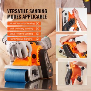 Potente Levigatrice a Nastro da 10 AMP, 4 x 24 Pollici, Levigatrice Pneumatica per Lavorazione del Legno, 6 Velocità, 274-480 M/min, 2 in 1 con Aspirazione - Product Image 6