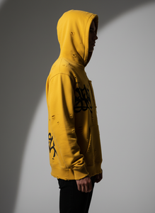 Sudadera con Capucha Distressed Personalizada para Hombre, Estilo Streetwear, 450GSM, 100% Algodón, Lavado Ácido, Vintage, Holgada, Bajo MOQ, OEM - Product Image 4