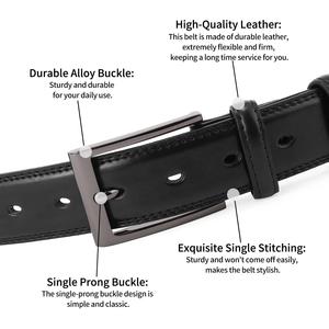 Cinturones Casuales de Cuero Vacuno para Hombre con Hebilla de Acero Única, Transpirables y Ligeros, Personalizables - Product Image 2