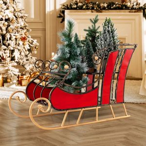 Decorazione Natalizia in Metallo a Forma di Slitta da 3 Piedi con Mensola a 2 Livelli per Uso Esterno - Product Image 6