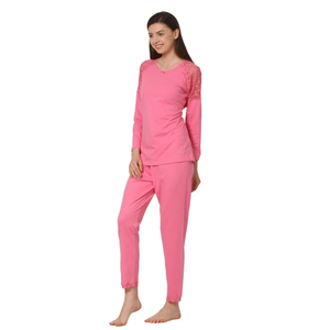 Conjunto de Pijama de Algodón para Mujer, Ropa de Dormir Transpirable y Suave de Punto, Ropa de Casa, Proveedor Mayorista - Product Image 3