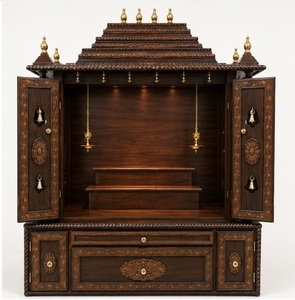 Templo de madera de teca premium con campanas, estilo Gopuram, tradicional, tallado a mano, de madera maciza, Pooja Mandir, Hindu Puja Ghar, Australia - Product Image 3