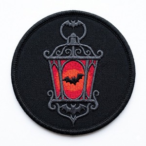 Parche Bordado Redondo Termoadhesivo de Murciélago Gótico y Luna Creciente Personalizado para Ropa de Vampiro, Chaquetas, Proveedor Mayorista DIY - Product Image 4