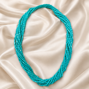 Wholesale Multi-Strand Turquoise Blue Seed Beaded <b>Statement</b> <b>Necklace</b> for Women Bohemian Fashion Jewelry Gift/Party Sstringz Exim - Product Image 5