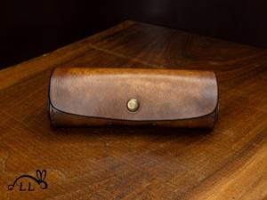 Vintage Cowhide Leather <b>Glasses</b> <b>Case</b> Luxury Handmade Pouch Slim Soft <b>Reading</b> Spectacles Protector Cover Bag LGC-0067 - Product Image 6