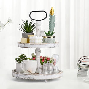Bandeja de madera de 2 niveles con diseño personalizado, soporte decorativo estilo granja para Cupcakes, mesa de comedor para bodas, decoraciones de mesa - Product Image 5