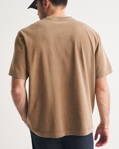 Camiseta Lisa Lavada para Hombre, Oversize, Ajuste Holgado, Algodón, Cuello Redondo, Manga Corta, Estilo Casual Urbano, Venta al por Mayor, OEM, ODM - Product Image 3