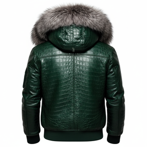 Chaqueta de Invierno de Cuero Genuino para Hombre, de Alta Calidad, Cuello Alto, Transpirable, Resistente al Viento, Personalizable, Estilo Casual y Profesional, Venta al Por Mayor - Product Image 4