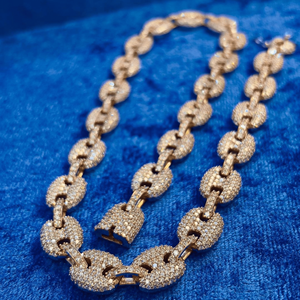 Customized 18mm <b>Cuban</b> <b>Link</b> Moissanite <b>Chain</b> 925 Sterling <b>Silver</b> Rose Gold Finish High Quality Iced Jewelz D VVS Necklace - Product Image 6