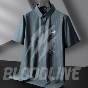 Camisa de manga corta para hombre Bloodline, con logo frontal, corte regular formal, 100% algodón, tejido transpirable, 220g, detección de aguja - Product Image 4