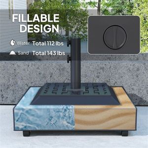 Ombrellone da Giardino con Telaio Quadrato in Acciaio e Palo in Acciaio Inossidabile per Patio, Ristorante, Hotel, Spiaggia - Ombrello Consigliato per la Pioggia - Product Image 5