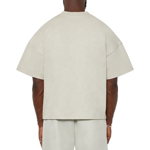 T-shirt Premium 100 % Coton pour Homme, Coupe Boxy Oversize, Manches Courtes, Jersey Personnalisé Streetwear, 270g, Tricoté Uni Teint - Product Image 4