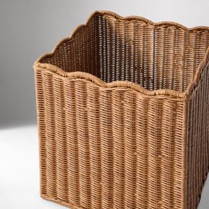 Sustainable Rattan Storage Basket Handmade Woven Rectangular Basket Natural Home Organizer Storage <b>Bin</b> Wholesale B2B Bulk Export - Product Image 2