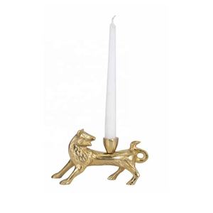 Candelabro de Aluminio en Forma de Zorro, Pulido a Mano, Dorado, Centro de Mesa para Comedor, Decoración Navideña Festiva para el Hogar - Product Image 1