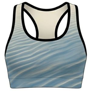 Summer Gym Women's Striped Racerback Sports Bra Scoop Neck Medium Support Breathable Spandex Polyester Yoga <b>Top</b> Seamless Design - Product Image 1