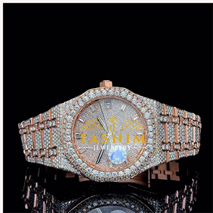 Reloj de Hombre de Cuarzo con Diamantes de Moissanita, Estilo Hip-Hop, Deportivo y de Negocios, con Esfera de Acero Inoxidable y Cristal de 41 mm, Color Blanco - Product Image 1