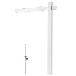 Supporto per Cartello Immobiliare da Giardino in PVC, Altezza 6 Piedi, Resistente al Vento, Facile da Installare, per Cartelli da 36 Pollici con Braccio da 47 Pollici - Product Image 1