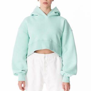 เสื้อฮู้ดครอปท็อปสไตล์สตรีทแวร์สำหรับฤดูหนาว  โลโก้ด้านหน้า  คอฮู้ด  ระบายอากาศได้ดี  ผลิตจากโพลีเอสเตอร์/คอตตอน  รับสั่งทำ - Product Image 6